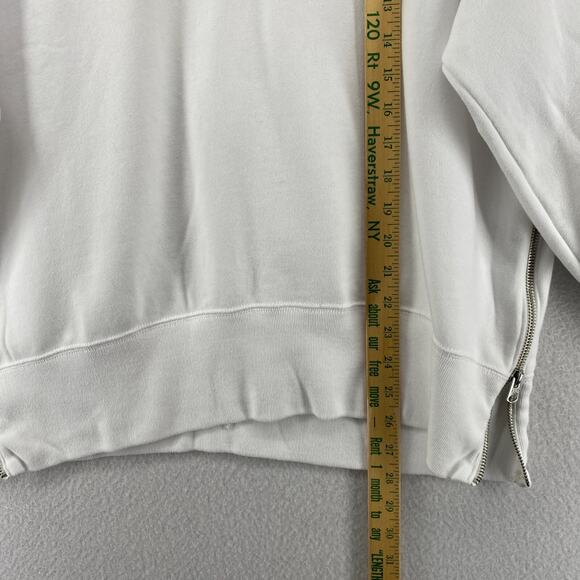 ABERCROMBIE & FITCH Sweatshirt Womens M Fleece Soft A&F Side Zip Slit White NEW - Picture 14 of 15
